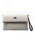 SilverPolo Geanta crossbody pliabila din piele ecologica - Gri deschis