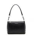 SilverPolo Geanta de piele ecologica cu aplicatie logo metalica - Negru