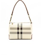 SilverPolo Geanta de piele ecologica cu model in carouri - Negru/Maro/Crem - 20x25x11