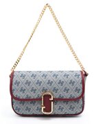 SilverPolo Geanta din cu bareta de umar - Gri deschis/Albastru inchis/Rosu inchis - 15x23x4