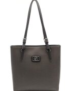 SilverPolo Geanta shopper de piele ecologica - Gri inchis
