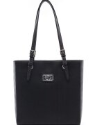 SilverPolo Geanta tote de piele ecologica - Negru stins