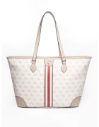 SilverPolo Geanta tote din piele ecologica cu imprimeu - Alb fildes/Grej