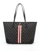 SilverPolo Geanta tote din piele ecologica cu imprimeu - Negru/Bej deschis