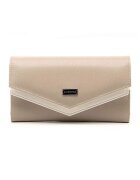 SilverPolo Portofel din piele ecologica cu buzunare multiple - Maro taupe deschis