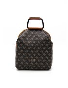 SilverPolo Rucsac cu logo si fermoar - Negru/Maro deschis