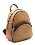 SilverPolo Rucsac de piele ecologica cu buzunar exterior - Caramel