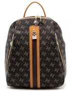 SilverPolo Rucsac de piele ecologica cu logo - Negru/Maro