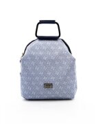 SilverPolo Rucsac de piele ecologica cu model in carouri - Albastru