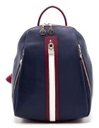 SilverPolo Rucsac din piele ecologica cu buzunare multiple - Rosu inchis/Bleumarin
