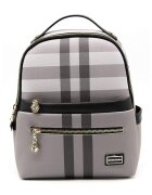 SilverPolo Rucsac din piele ecologica cu model in carouri - Gri