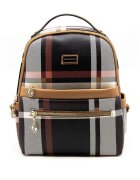 SilverPolo Rucsac din piele ecologica cu model in carouri - Negru/Caramel