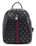SilverPolo Rucsac din piele ecologica cu monograma - Negru