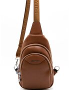 SilverPolo Rucsac sling de piele ecologica - Maro scortisoara