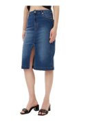 Silvian Heach Fusta denim albastru inchis - bumbac - elastan