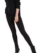 Silvian Heach Pantaloni dama Luquem - talie inalta - detalii stralucitoare - negru -