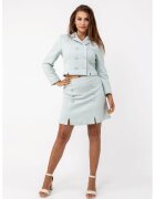 SILVY ROWSON Sacou crop cu doua randuri de nasturi - Verde menta