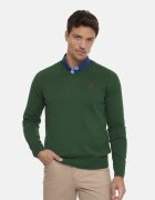 Sir Raymond Tailor Pulover tricotat fin cu decolteu in V - Verde