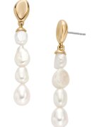 Skagen Cercei drop decorati cu perle de apa dulce - Alb/Auriu