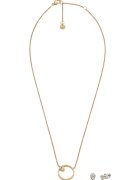 Skagen Set de colier si cercei decorati cu zirconia - Auriu