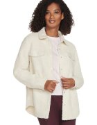 Skechers Geaca femei Sherpa Shacket - Alb - Alb
