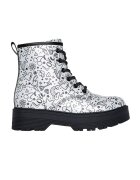 Skechers Ghete cu model si fermoar - Negru/Argintiu