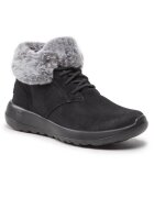 Skechers Ghete dama - slip-on - piele intoarsa - blana artificiala - negru -