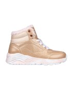 Skechers Ghete de piele ecologica cu garnitura de blana sintetica Uno Lite - Auriu