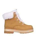 Skechers Ghete de piele ecologica cu garnituri de blana sintetica Street Glitz - Maro nisip