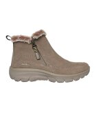 Skechers Ghete de piele intoarsa cu garnitura de blana sintetica - Maro taupe deschis