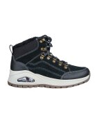 Skechers Ghete de piele intoarsa cu insertii din material textil si piele ecologica Uno Rugged-Winter Feels - Negru