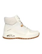 Skechers Ghete din piele ecologica cu fermoar Uno Rugged - Alb murdar