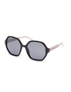 Skechers Ochelari de soare patrati cu lentile polarizate - Negru/Roz prafuit/Transparent