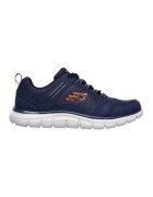 Skechers Pantofi cu insertii de piele pentru fitness Track-Knockhill - Portocaliu/Bleumarin