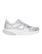 Skechers Pantofi sport Bobs Vamos de piele ecologica si plasa - Gri deschis/Argintiu
