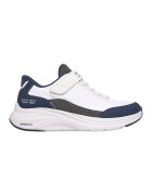 Skechers Pantofi sport Contour Foam slip-ins cu inchidere velcro - Alb optic/Gri inchis/Bleumarin