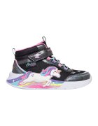 Skechers Pantofi sport cu aspect stralucitor si lumina led Unicorn Chaser - Negru/Roz/Albastru