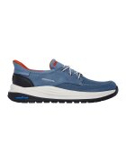 Skechers Pantofi sport cu garnituri din piele ecologica Maroe Alden Slip-Ins - Albastru prafuit