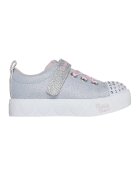 Skechers Pantofi sport cu garnituri stralucitoare - lumini led si velcro - Alb/Gri/Argintiu