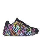 Skechers Pantofi sport cu imprimeu cu inimi Uno Lite - Negru