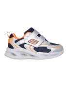 Skechers Pantofi sport cu inchidere velcro Meteor Lights Glow - Portocaliu/Argintiu