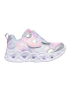 Skechers Pantofi sport cu LED-uri si aspect stralucitor - Albastru pastel/Roz pastel/Argintiu