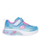 Skechers Pantofi sport cu lumini si aspect stralucitor Lil Mermaid - Roz deschis/Albastru deschis