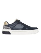 Skechers Pantofi sport cu talpa flatform si insertii din piele intoarsa Jade - Auriu/Bleumarin