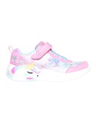 Skechers Pantofi sport cu velcro - imprimeu si led-uri - Albastru glaciar/Roz