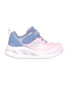 Skechers Pantofi sport cu velcro si LED-uri S-Lights - Roz pal/Gri inchis