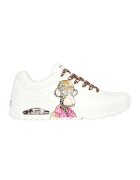 Skechers Pantofi sport de piele ecologica cu imprimeu grafic Snoop Dogg - Alb