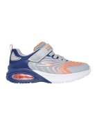 Skechers Pantofi sport de piele ecologica cu velcro Microspec Max - Gri deschis/Portocaliu