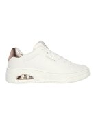 Skechers Pantofi sport de piele ecologica Uno Court - Alb/Auriu rose