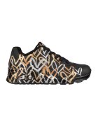 Skechers Pantofi sport de piele ecologica Uno-Metallic Love - Auriu/Negru/Argintiu